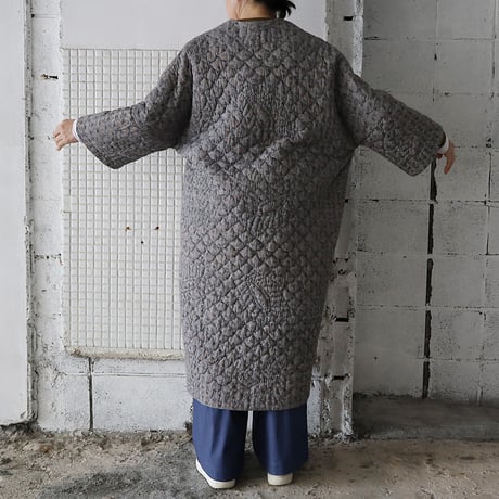 TOWAVASE cotton quilt robe (gray x goldprint)