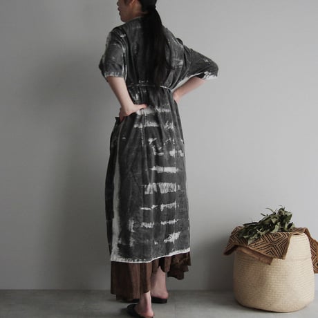 m.Funatabi kimono coat (Sumi dye)
