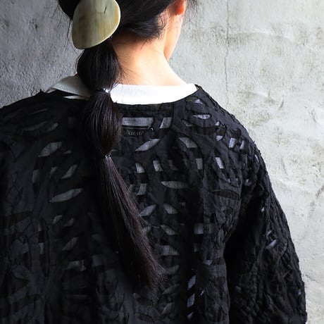 saruche hand cutwork short jacket (black)