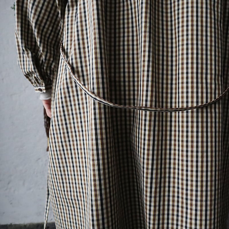 R&D.M.Co- ROBINSON'S check gather sleeve dress