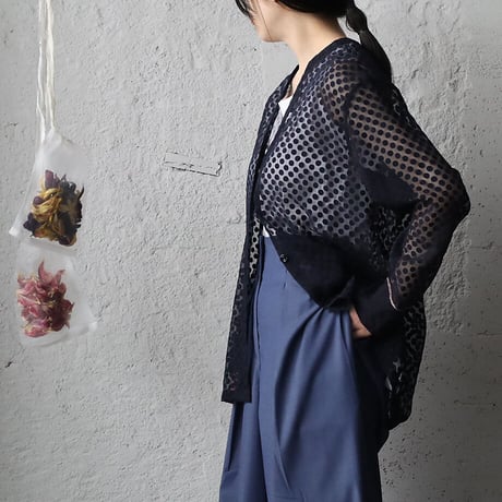 NOTA sheer blouse (black/navy)