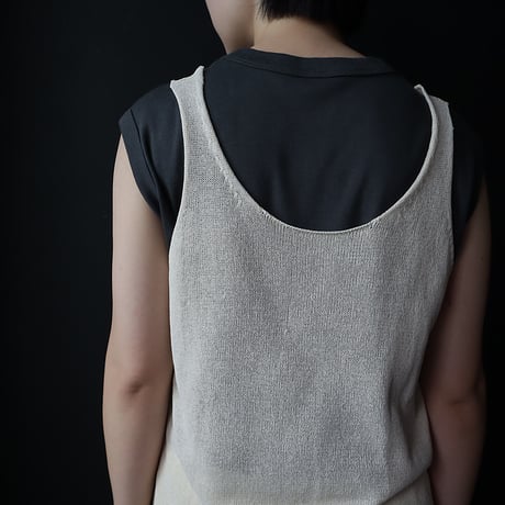 NOUVELLES DU PARADIS cotton knit vest (ivory)