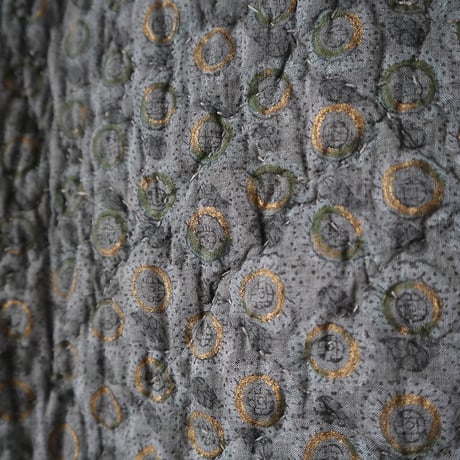 TOWAVASE cotton quilt robe (gray x goldprint)