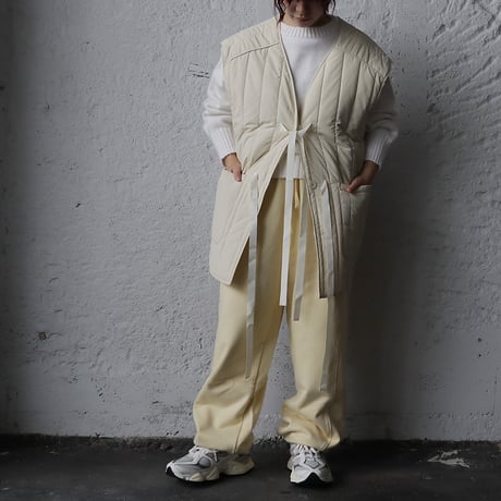 ànuke backopen stripe vest (cream)