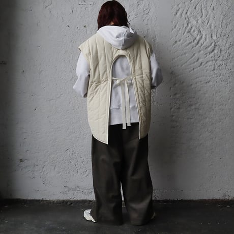 ànuke backopen stripe vest (cream)