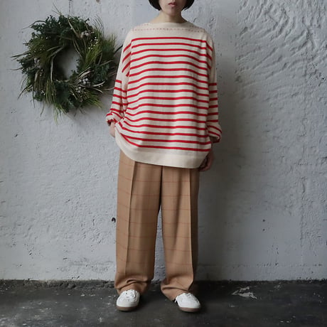 TOWAVASE Basque pullover (ivory x red)