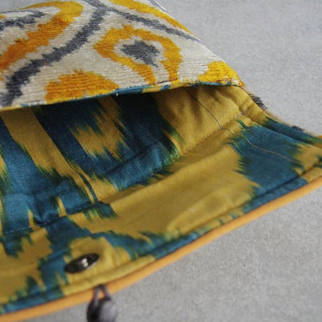 silk velvet clutch bag yellow