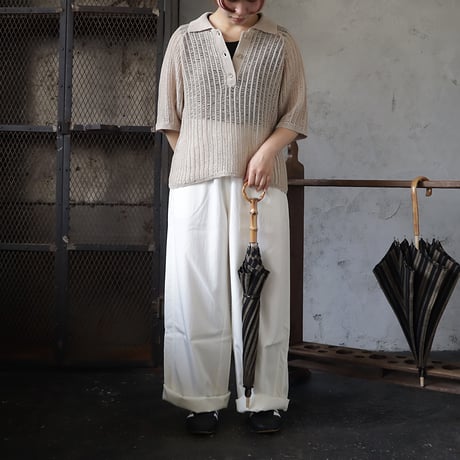 Tabrik parasol with bamboo ring (black x beige stripe)