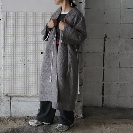 TOWAVASE khadi cotton quilt robe (gray)