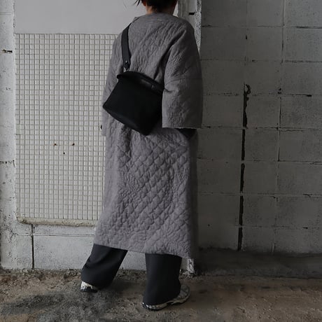 TOWAVASE khadi cotton quilt robe (gray)
