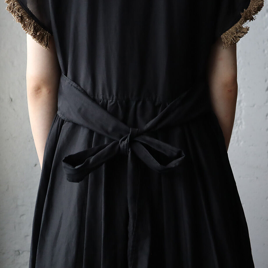 新品タブリクTabrikフリンジドレスfringe dress黒コットンシルク Tabrik fringe dress (black) | nii-B | WEBSHOP