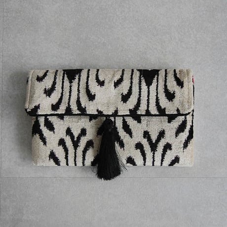 silk velvet clutch bag white