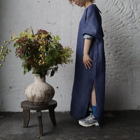 Tabrik linen denim onepiece (light blue)