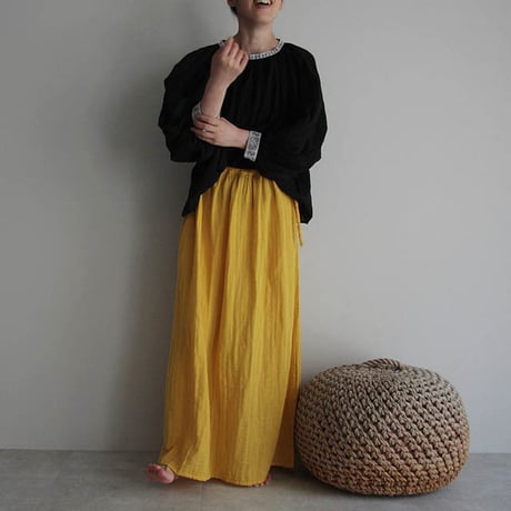organic cotton long skirt  yellow