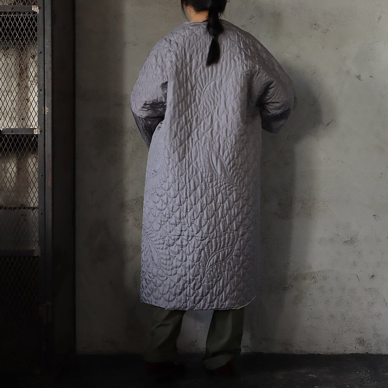 TOWAVASE silk quilt robe (gray) | nii-B | WEBSHOP