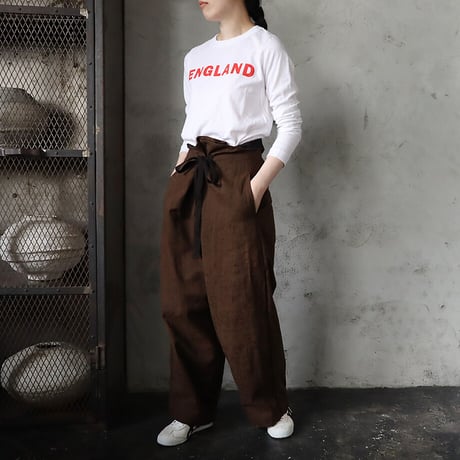 .less jacquard wrap pants (brown)