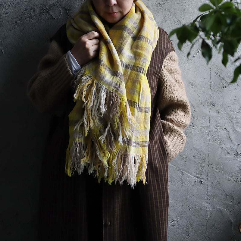 R&D.M.Co- wool blanket (yellow/peacock blue)