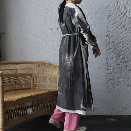 Funatabi atelier kurta dress (Sumi dye)