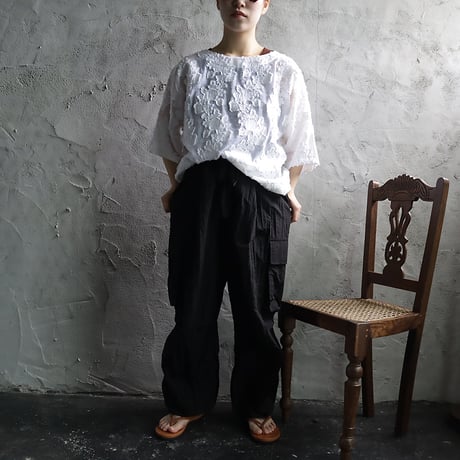 .less cut jacquard blouse (white)