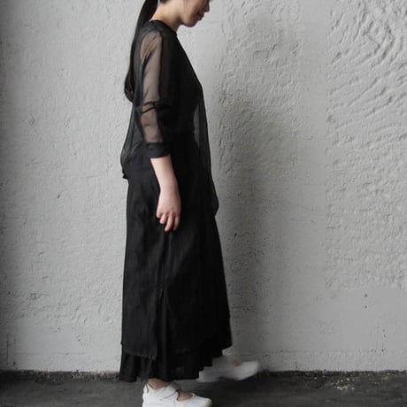 Tabrik  cotton silk onepiece (black)