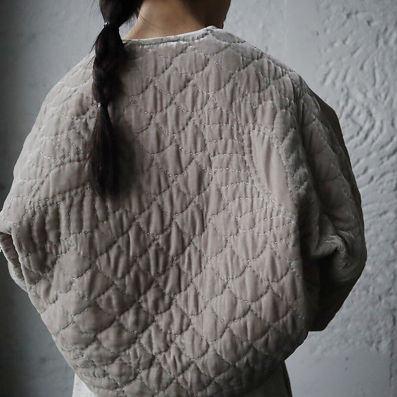 TOWAVASE velvet quilt jacket (gray) | nii-B |