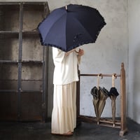 Tabrik fringe parasol (black x blue stripe)