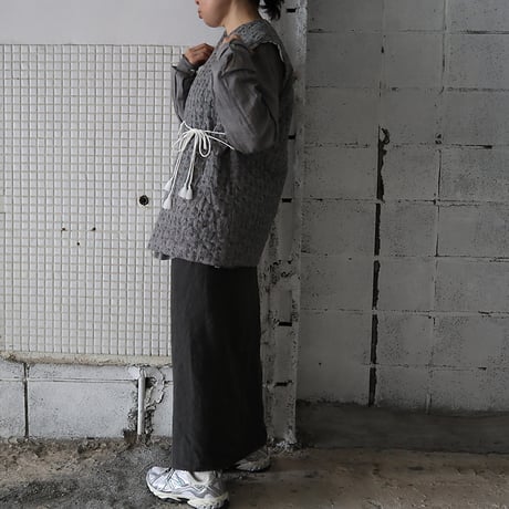 TOWAVASE cotton quilt vest (gray x goldprint)