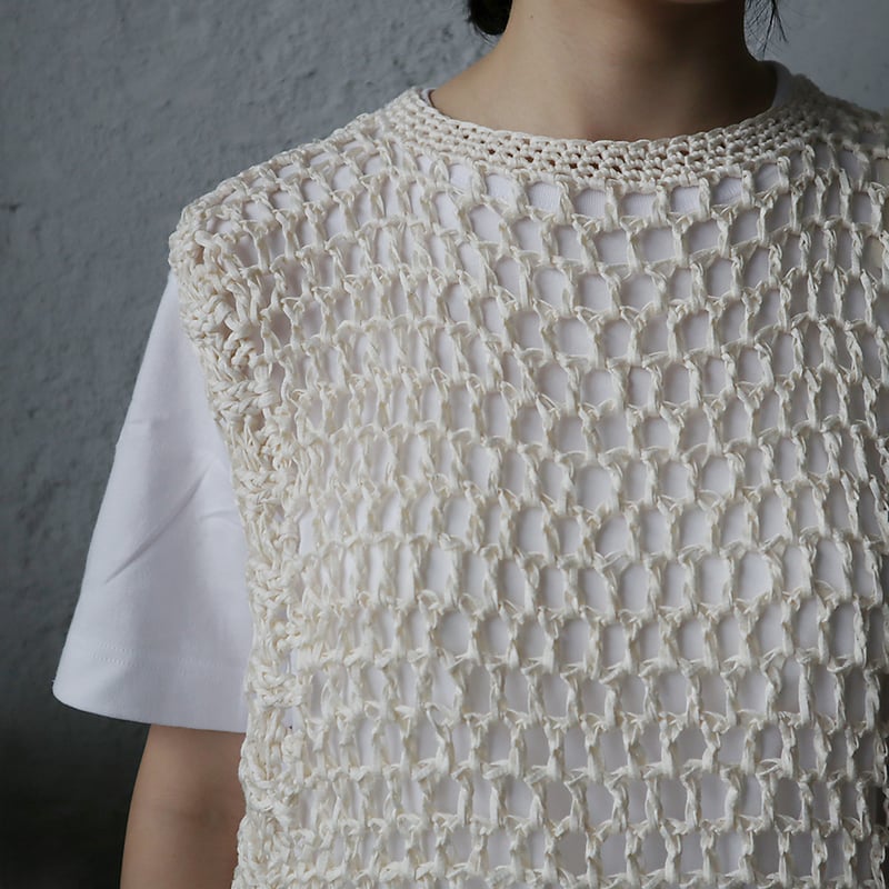 MAYDI knit vest RED (ecru) | nii-B | WEBSHOP