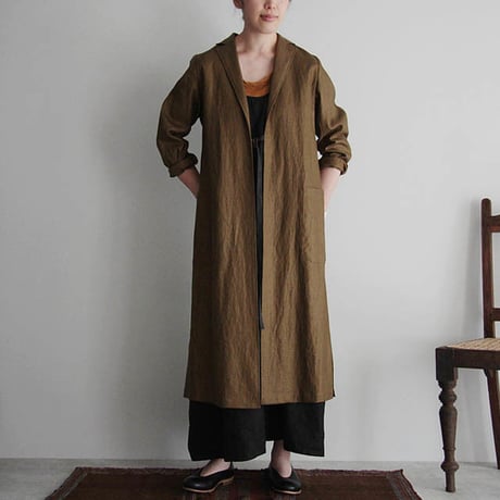 Tabrik coating linen coat khaki