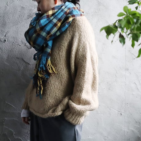 R&D.M.Co-  wool blanket  (yellow/peacock blue)