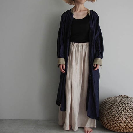 organic cotton long skirt beige