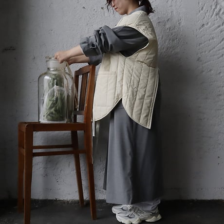 ànuke backopen stripe vest (cream)