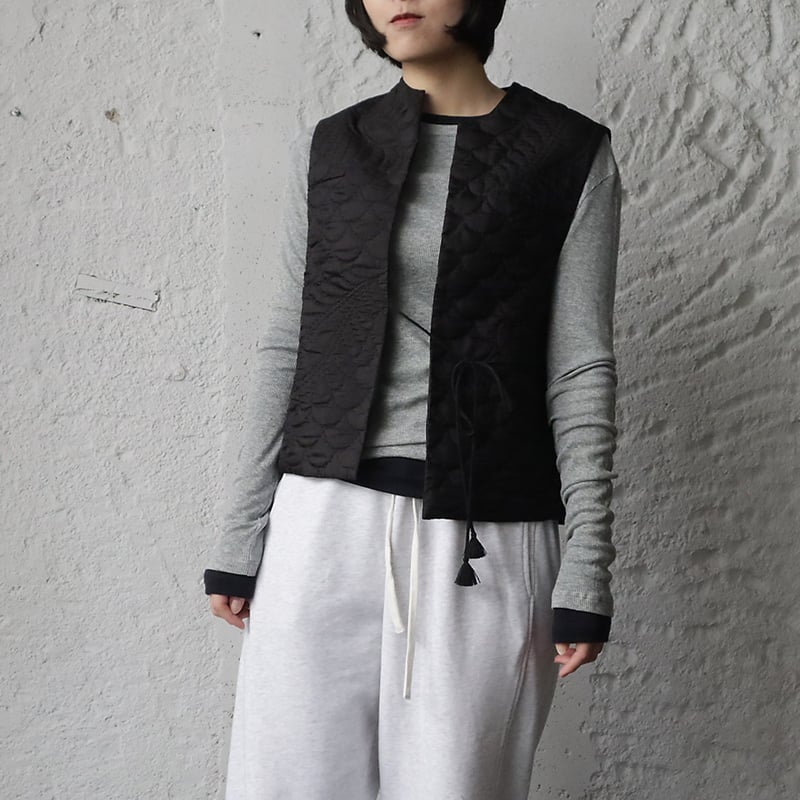 towavase ベスト TOWAVASE silk quilt vest (black) | nii-B | WEBSHOP