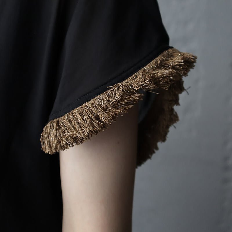 新品タブリクTabrikフリンジドレスfringe dress黒コットンシルク fit=scale-down,w=1200