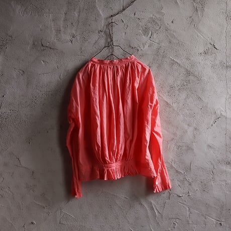 R&D.M.Co- khadi cotton  gather tuck blouse (pink)