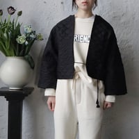 Tabrik linen puff blouse (doro-zome) | nii-B |