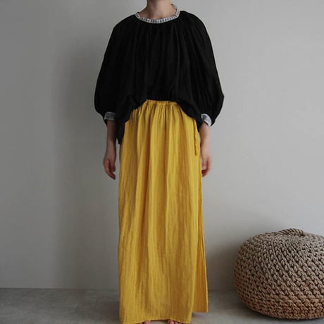 organic cotton long skirt  yellow