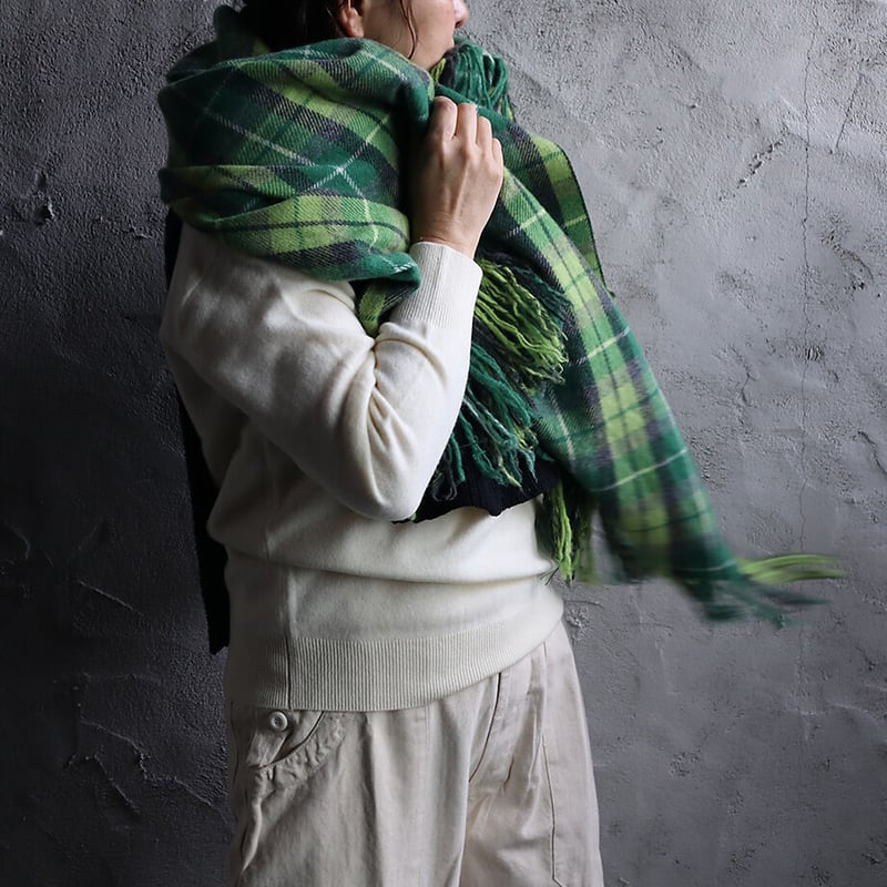R&D.M.Co- wool blanket (green mix check) | ni