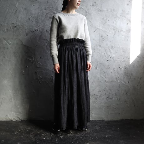 .less waist frill skirt (black  leopard)