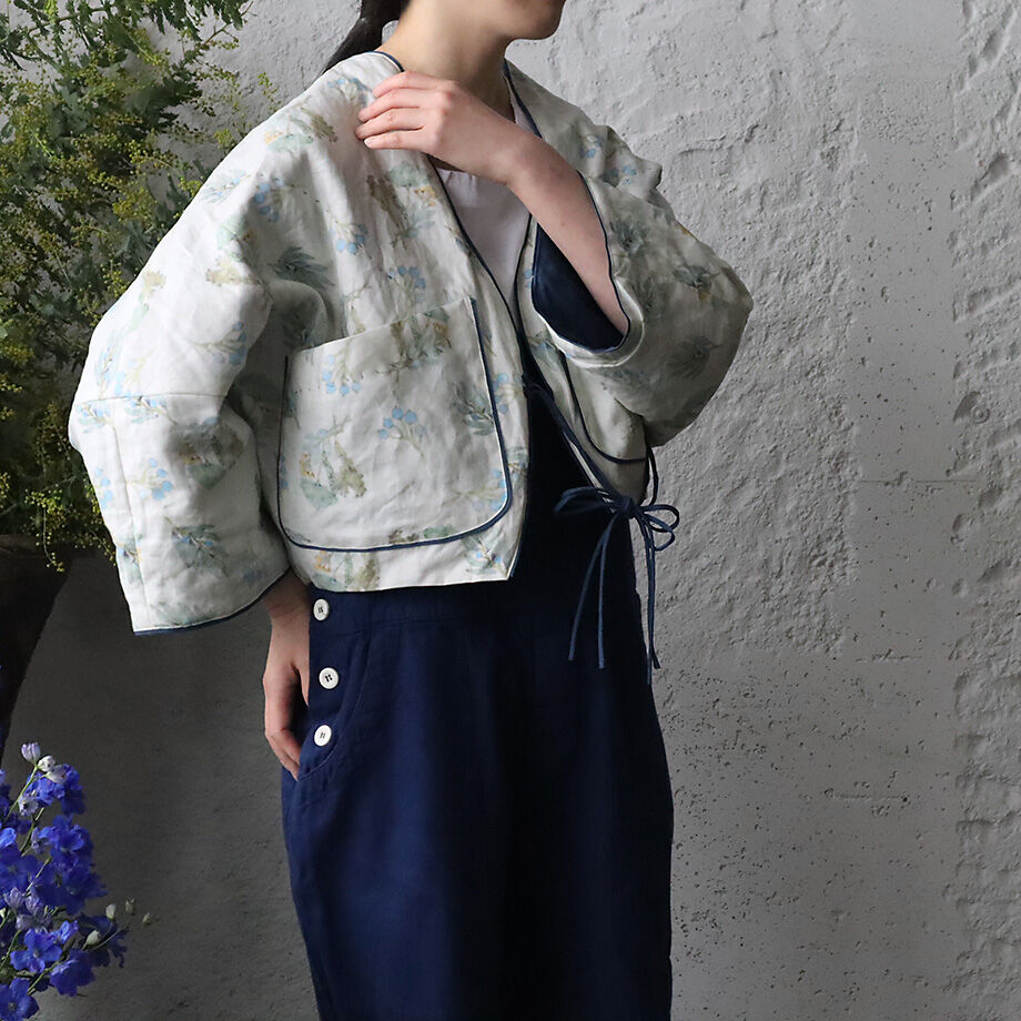 【極美品】TOWAVASE Frais linen jacket (multi) TOWAVASE Frais linen jacket (multi) | nii-B | W