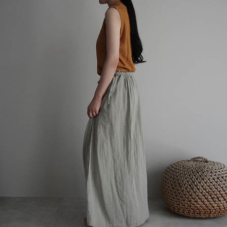organic cotton long skirt ice gray