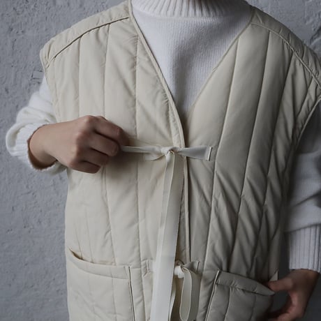 ànuke backopen stripe vest (cream)