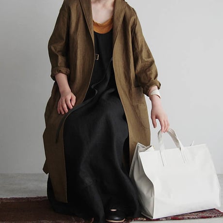 Tabrik coating linen coat khaki