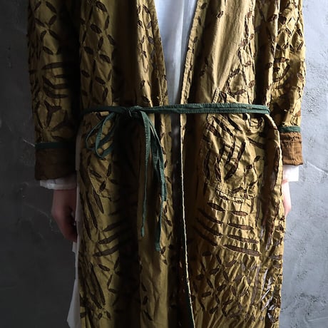 saruche hand cutwork long jacket (dark chai)