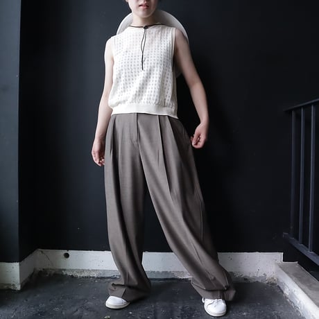 NOUVELLES DU PARADIS openwork knit vest (ivory)