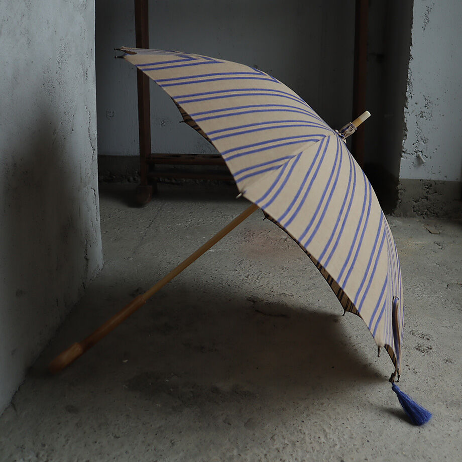 【完売商品/最終値下げ】Tabrik（タブリク） 日傘 ブルーストライプ Tabrik parasol blue stripe | nii-B | WEBSHOP