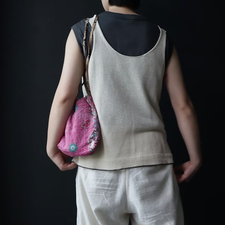 NOUVELLES DU PARADIS cotton knit vest (ivory)