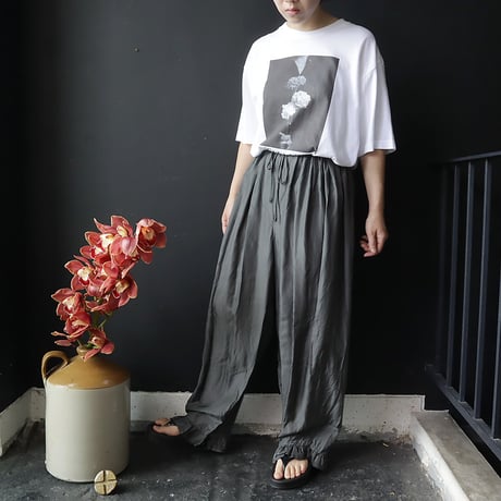 TOWAVASE Volant silk pants (darkgray)