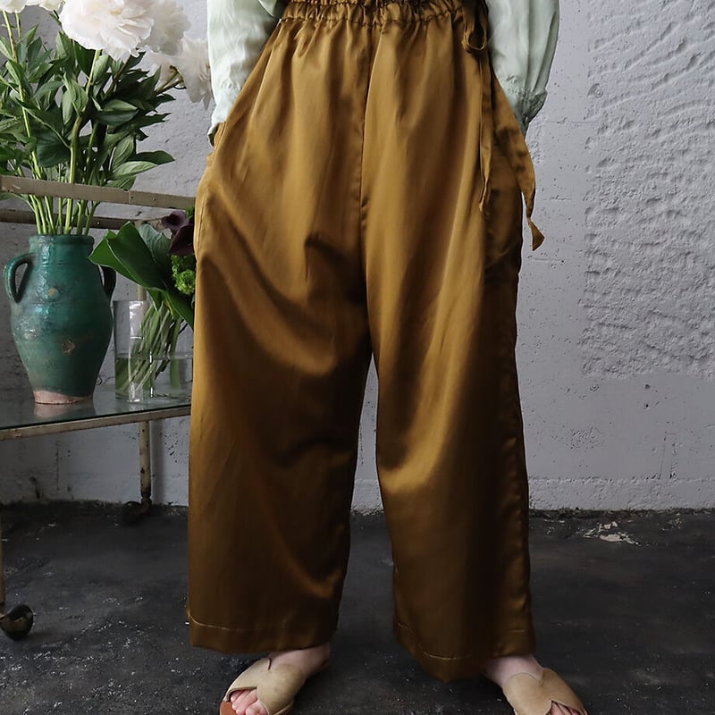 Tabrik cotton silk satin pants (bronze) | nii-B