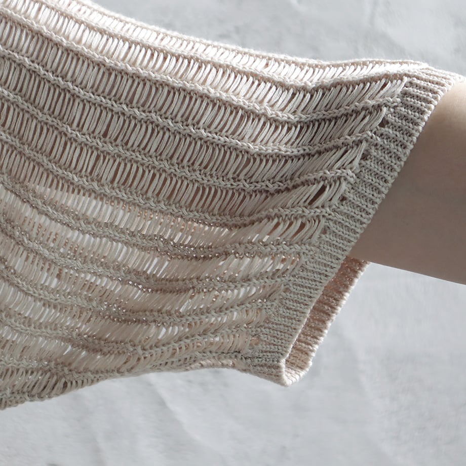 ànuke mesh polo knit (natural) | nii-B | WEBSHOP
